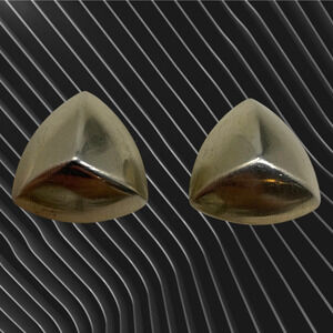 Vintage 1980s Dimensional Clip On Triangle Earrings Chunky New Wave Avant Garde